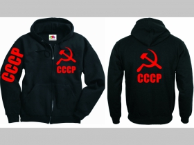 CCCP  hrubá mikina na zips s kapucou stiahnuteľnou šnúrkami